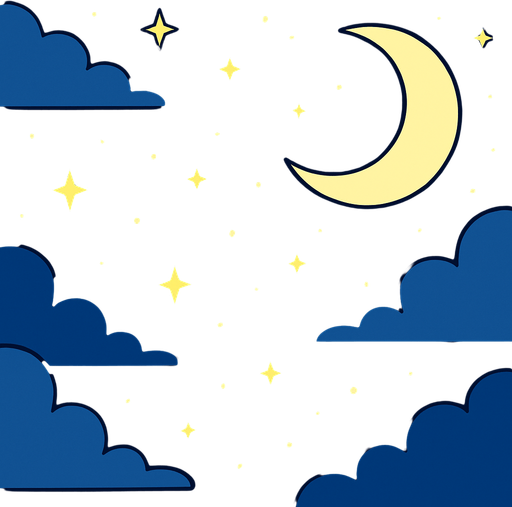 fond d'écran CIEL nocturne.
In-Game asset.  2d.  High contrast.  No shadows