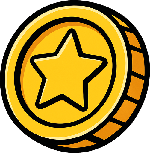 coin.
In-Game asset.  2d.  High contrast.  No shadows