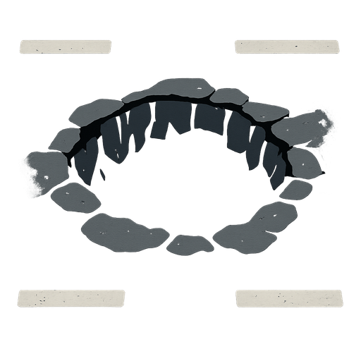 Make a pothole like hole in the road.
In-Game asset.  2d.  High contrast.  No shadows