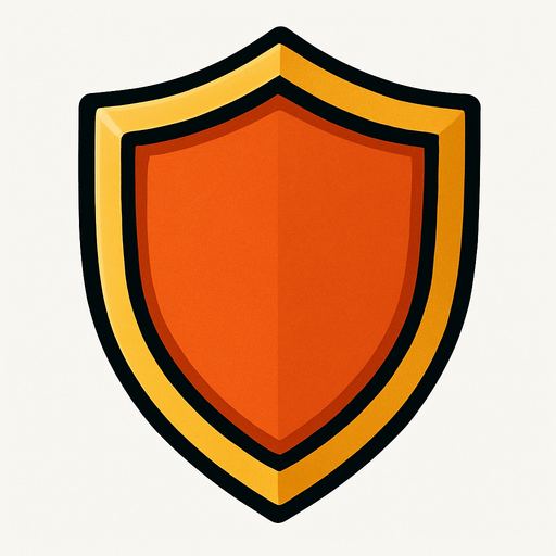 Un escudo.
In-Game asset.  2d.  High contrast.  No shadows