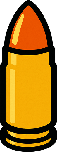 bullet.
In-Game asset.  2d.  High contrast.  No shadows