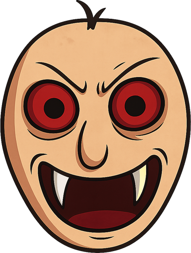 scary baldi face. No background. Transparent background. Blank background. No shadows. 2d. In-Game asset. flat