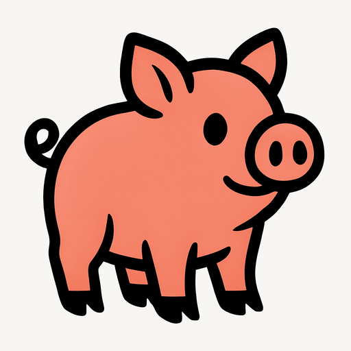 pig.
In-Game asset.  2d.  High contrast.  No shadows
