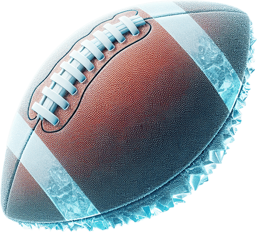 pelota de futbol hecha de hielo.
Single Game Texture.  In-Game asset.  2d.  Blank background.  High contrast.  No shadows