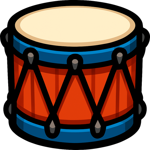 drum.
In-Game asset.  2d.  High contrast.  No shadows