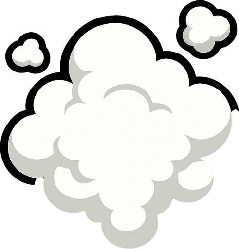 Облочко белого дыма.
In-Game asset.  2d.  High contrast.  No shadows