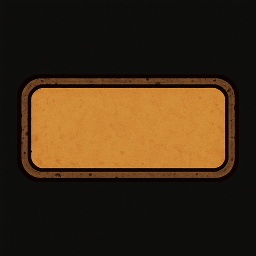 dikdörtgen olsun içi notsarjik rengde olsun buton olarak kullanılacak genişliği uzun hiç bir yazı içermesin.
In-Game asset.  2d.  High contrast.  No shadows