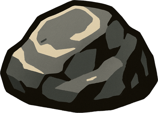 small rock.
In-Game asset.  2d.  High contrast.  No shadows