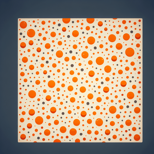 Random orange dots spread.
Single Game Texture. In-Game asset. 2d. Blank background. High contrast. No shadows.