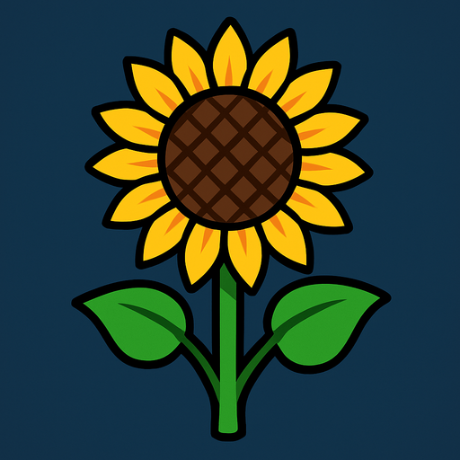 Sunflower.
In-Game asset.  2d.  High contrast.  No shadows
