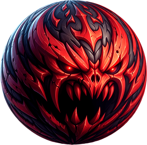Esfera demoniaca.
Single Game Texture.  In-Game asset.  2d.  Blank background.  High contrast.  No shadows