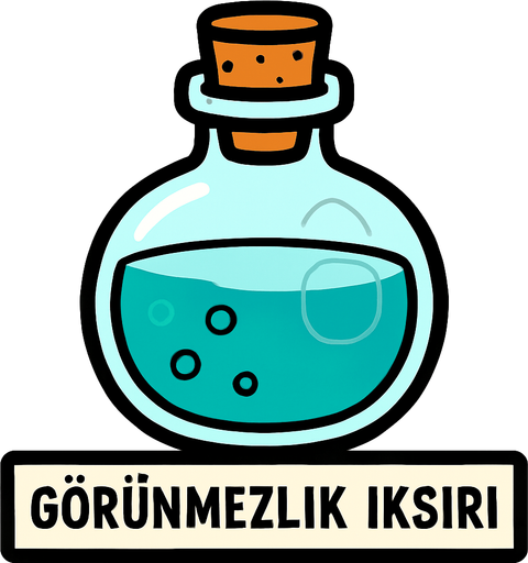görünmezlik iksiri.
In-Game asset.  2d.  High contrast.  No shadows