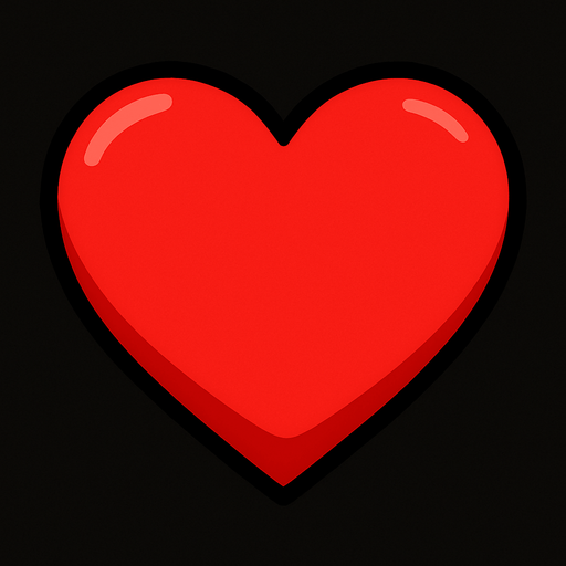 red heart.
In-Game asset.  2d.  High contrast.  No shadows