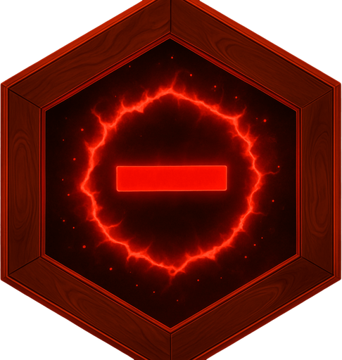 A frame that symbolizes that the element inside is penalized, unboosted, has a minus to its effect. It should be shown in the frame, not inside! With some VFX effect