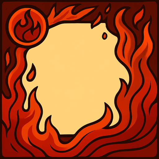 El margen para una carta que representa el tipo fuego