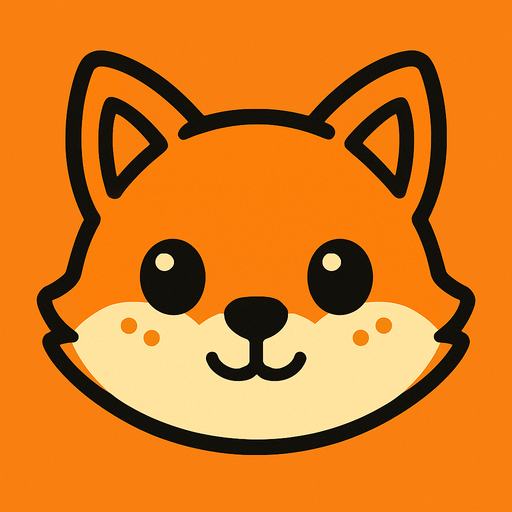 orange cartoon baby fox face.
In-Game asset.  2d.  High contrast.  No shadows