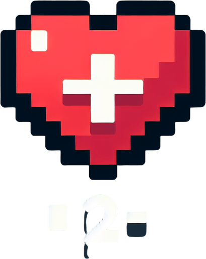 +2 yazan bir kalp.
Single Game Texture. In-Game asset. 2d. Blank background. High contrast. No shadows.