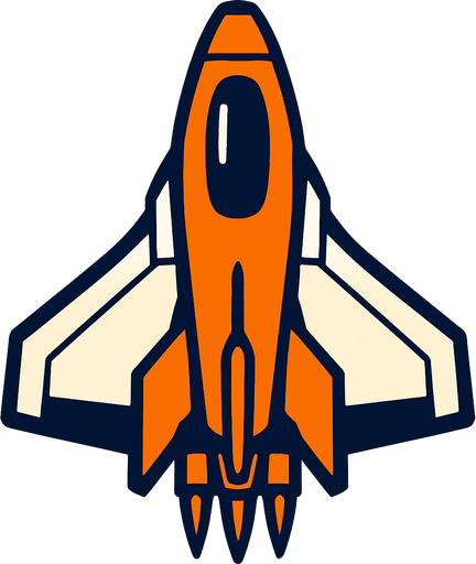 spaceship seen from above.
In-Game asset.  2d.  High contrast.  No shadows