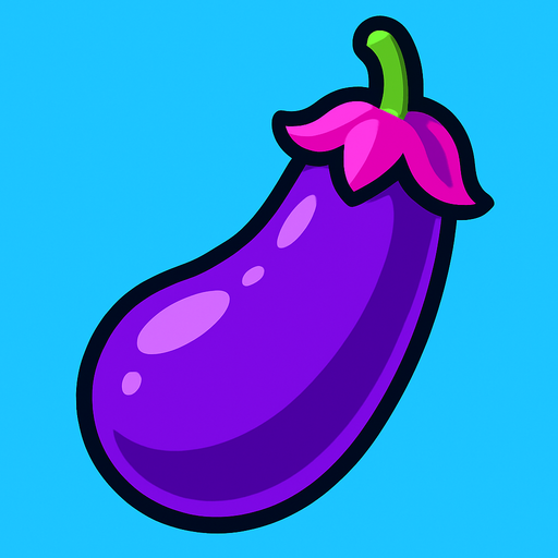 eggplant,purple.
In-Game asset.  2d.  High contrast.  No shadows