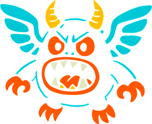 montruo volado.
In-Game asset.  2d.  High contrast.  No shadows