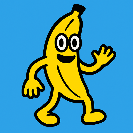 banana human.
In-Game asset.  2d.  High contrast.  No shadows