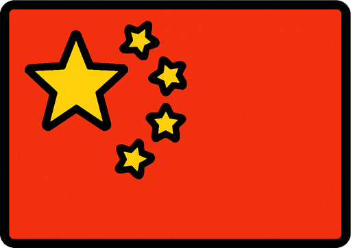china flag.
In-Game asset.  2d.  High contrast.  No shadows