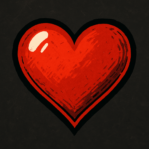 Un corazón rojo.
In-Game asset.  2d.  High contrast