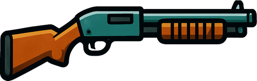 Pompalı Tüfek.
In-Game asset.  2d.  High contrast.  No shadows
