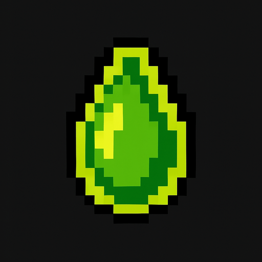 8bit kiwi seed.
In-Game asset.  2d.  High contrast.  No shadows