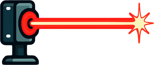 Heat laser 2d game.
In-Game asset.  2d.  High contrast.  No shadows