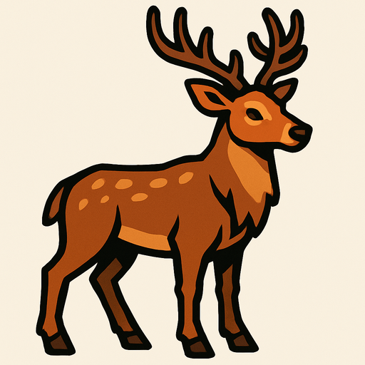 Deer.
In-Game asset.  2d.  High contrast.  No shadows
