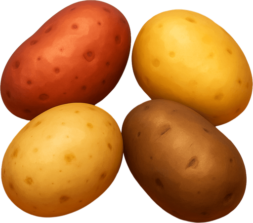 Pack of different potato, painted 3D potato, without black lines around it!
In-Game asset.  High contrast.  No shadows. 3D