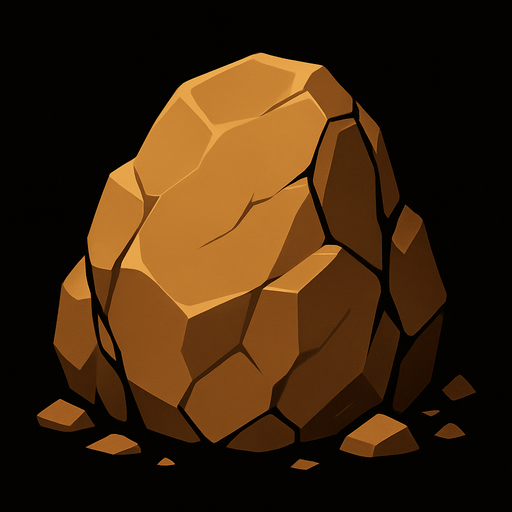 create motionless giant rock.
In-Game asset.  2d.  High contrast.  No shadows