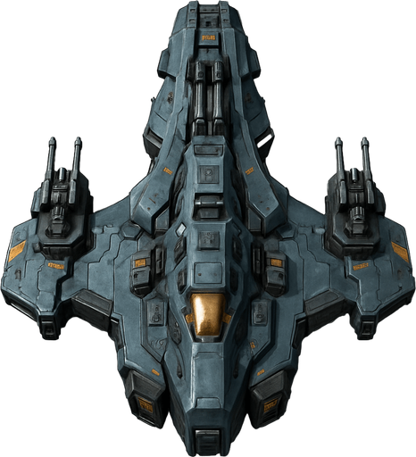 Uzay temalı Savaş Gemisi, gerçekçi, yazısız üstten görünüm. 
In-Game asset.  High contrast.  No shadows