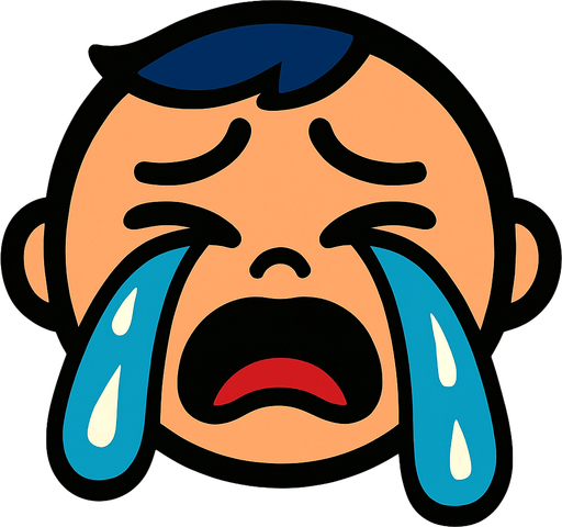 cry face.
In-Game asset.  2d.  High contrast.  No shadows