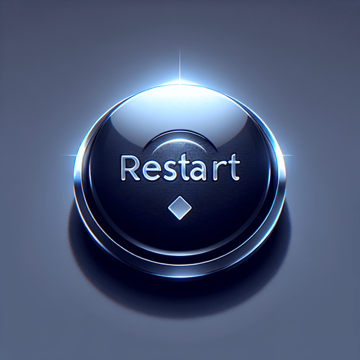 button with the word restart on it.
Single Game Texture. In-Game asset. 2d. Blank background. High contrast. No shadows.