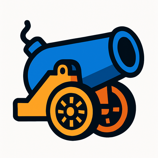 Cannon.
In-Game asset.  2d.  High contrast.  No shadows