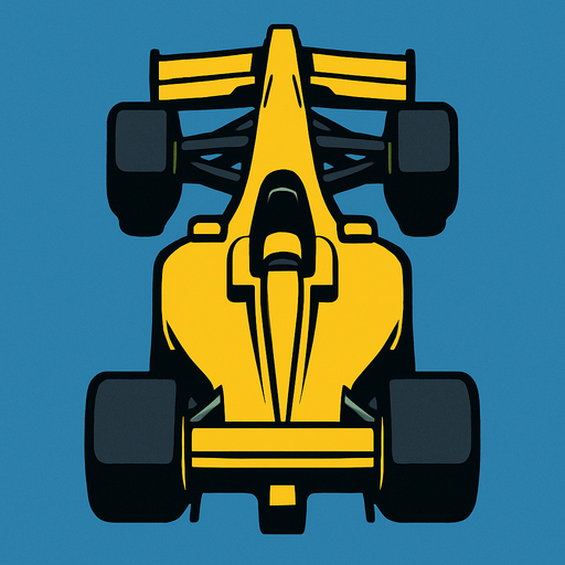 Yellow F1 from a bird's eye view..
In-Game asset.  2d.  High contrast.  No shadows