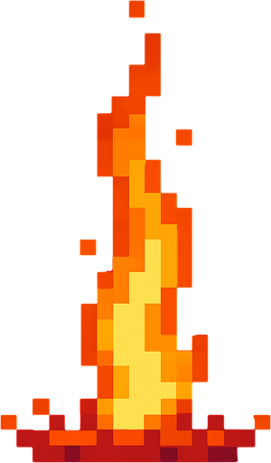 fire shoot pixel art.
In-Game asset.  2d.  High contrast.  No shadows
