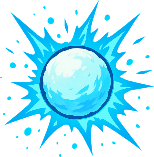 snowball with effect.
In-Game asset.  2d.  High contrast.  No shadows