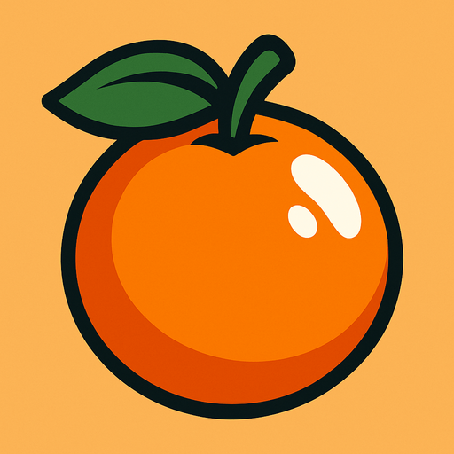 Shiney orange fruit vector.
In-Game asset.  2d.  High contrast.  No shadows