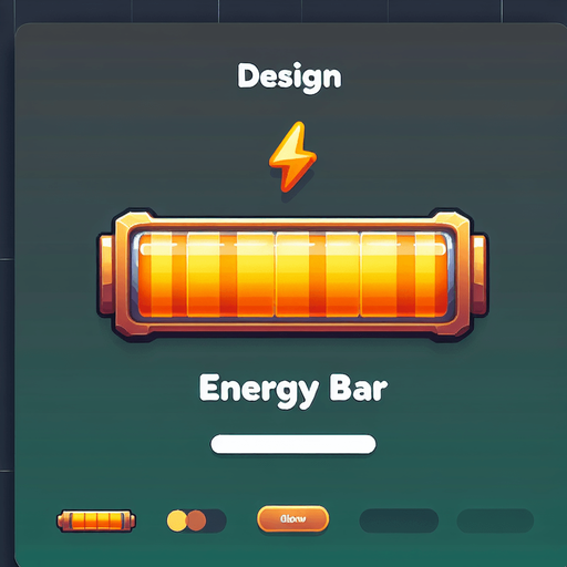 EnergyBar.
Single Game Texture.  In-Game asset.  2d.  Blank background.  High contrast.  No shadows