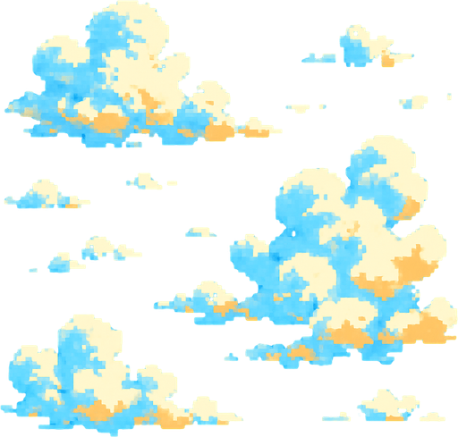a beautiful sky. pixel
In-Game asset.  2d.  High contrast.  No shadows