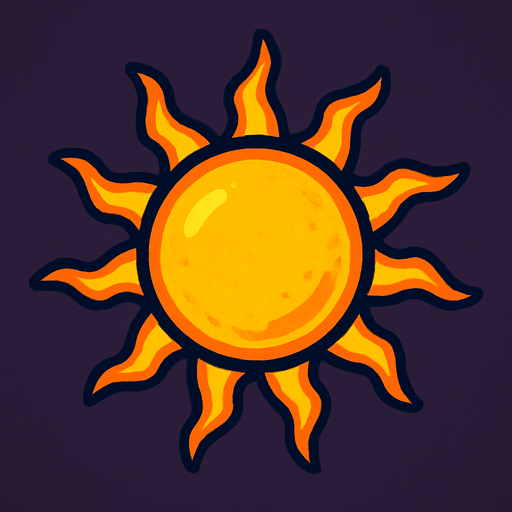 sun.
In-Game asset.  2d.  High contrast.  No shadows