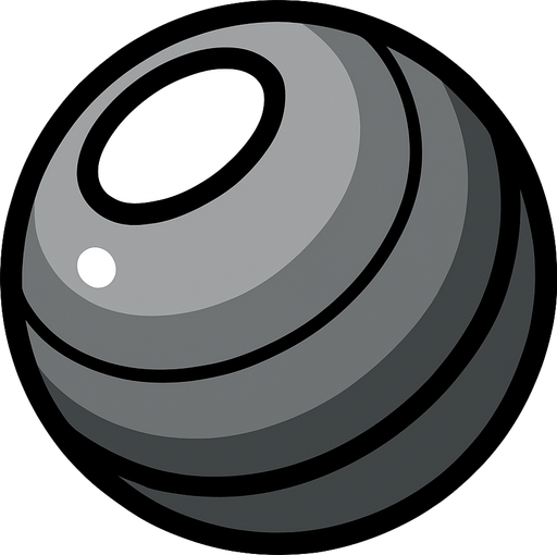 Gri bilye.
In-Game asset.  2d.  High contrast.  No shadows