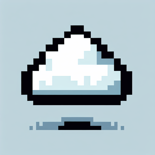 8-bit cloud.
Single Game Texture. In-Game asset. 2d. Blank background. High contrast. No shadows.