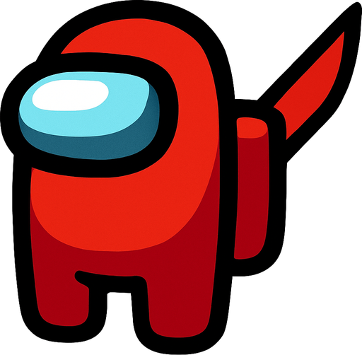 among us imposter.
In-Game asset.  2d.  High contrast.  No shadows