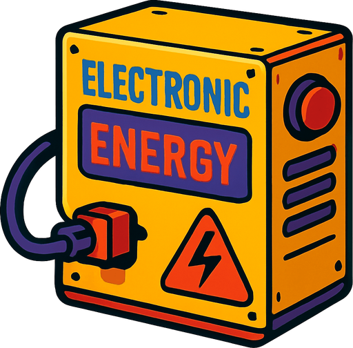caja de energia electronica.
In-Game asset.  2d.  High contrast.  No shadows