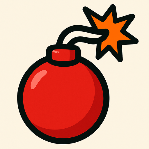 red bomb.
In-Game asset.  2d.  High contrast.  No shadows