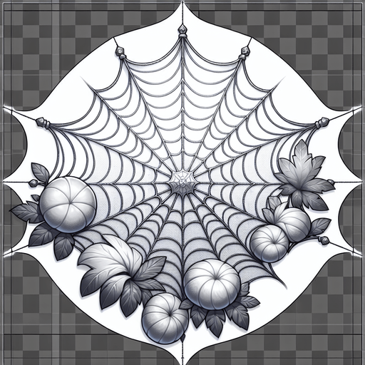 white silk web.
Single Game Texture.  In-Game asset.  2d.  Blank background.  High contrast.  No shadows